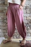 Annie Cushion Cotton Cuff Barrel Pant Indian Pink